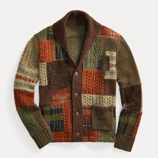 Cameron | Unisex Vintage Patchwork Cardigan